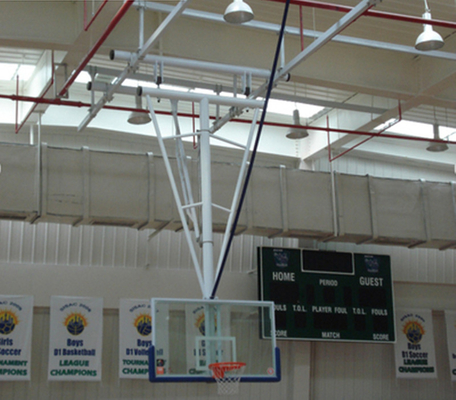 Support 1800mm x 1050mm de basket-ball suspendu par pliage de verre trempé